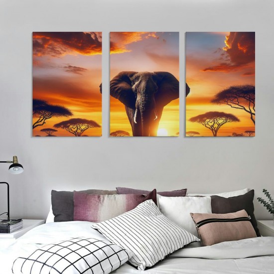 Ulloord  Canvas Wall Art Picture African Wild Animals Artwork Painting Print for Living Room Bedroom Kitchen Home and Office Wall Decor