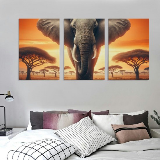 Ulloord Canvas Wall Art Picture African Wild Animals Artwork Painting Print for Living Room Bedroom Kitchen Home and Office Wall Decor