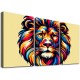 Ulloord Colorful Lion Canvas Wall Art Animal Painting on Canvas Modern Painting Wall Pictures for Home Office Decor Living Room Bedroom Wall Decorations Stretched and Framed Ready to Hang