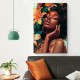 Shangniulu Canvas Wall Art Flowers Head Woman Pictures Art Prints for Girl Bedroom Wall Decor Painting