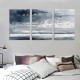 Shangniulu Abstract Canvas Wall Art Modern Art Paintings Seagulls Flying on Deep Blue Ocean Grey Sky Storm Eve Framed Artwork Pictures for Living Room Bedroom Wall Decor