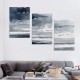 Shangniulu Abstract Canvas Wall Art Modern Art Paintings Seagulls Flying on Deep Blue Ocean Grey Sky Storm Eve Framed Artwork Pictures for Living Room Bedroom Wall Decor