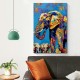 Shangniulu Funny Cute Elephant Pictures for Kids Little Boys Room Decor Kids Room Decor Nursery Decor Artwork Colorful Cartoon Animal Wall Art Canvas Print For Living Room Black Art Wall Decor