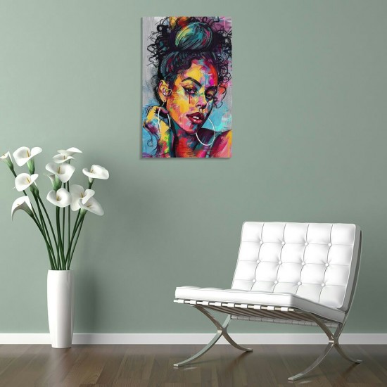 Shangniulu Wall Art the African American Woman the Pictures Print On Canvas Modern Artwork Wall Decoration for Home Living Room