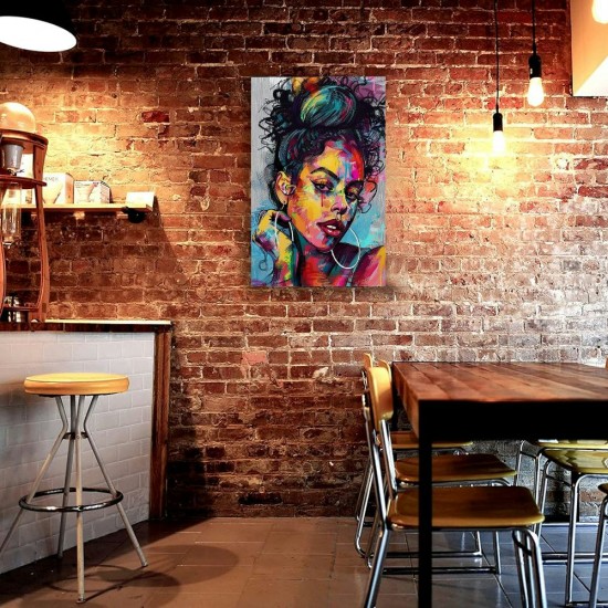 Shangniulu Wall Art the African American Woman the Pictures Print On Canvas Modern Artwork Wall Decoration for Home Living Room