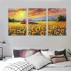 Shangniulu Sunflower Flower Wall Art Farmhouse Rustic Floral with Sunset Picture Country Style Canvas Print Wall Decor for Living Room Bedroom Office