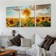 Shangniulu Wall Art Sunset Sunflower Picture Canvas Print Nature Landscape Paintings Wall Decor Yellow Flowers Botanical Poster Framed Floral Artwork for Living Room Bedroom Office Home Decor