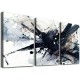 Shangniulu 3 piece set canvas Wall Art Modern Abstract Art Painting White Background Dark blue Frame inkjet art Picture Living room Bedroom corridor wall decoration