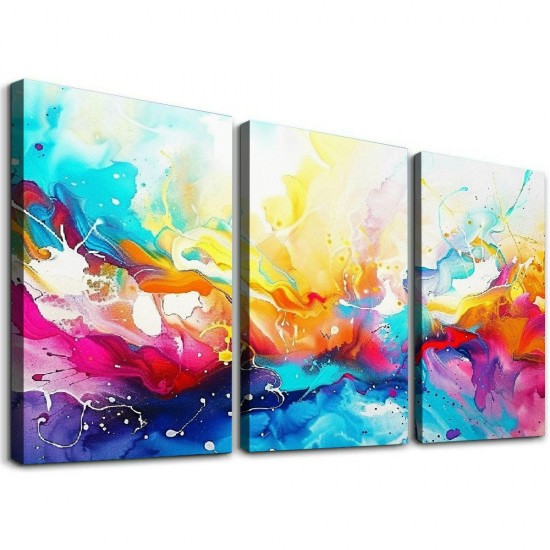 Shangniulu Abstract Canvas Wall Art Modern Art Wall Decor Colorful Wall Pictures Large Wall Painting for Living Room Office Framed