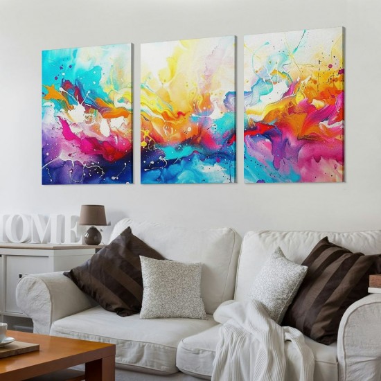 Shangniulu Abstract Canvas Wall Art Modern Art Wall Decor Colorful Wall Pictures Large Wall Painting for Living Room Office Framed