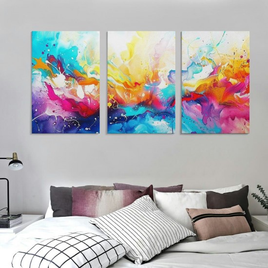 Shangniulu Abstract Canvas Wall Art Modern Art Wall Decor Colorful Wall Pictures Large Wall Painting for Living Room Office Framed