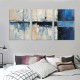 Shangniulu Abstract Canvas Wall Art Modern Geometric Art Paintings Blue Blocks and Lines Painted on Cream Background Elegantly Framed Artwork Pictures for Living Room Bedroom Wall Decor