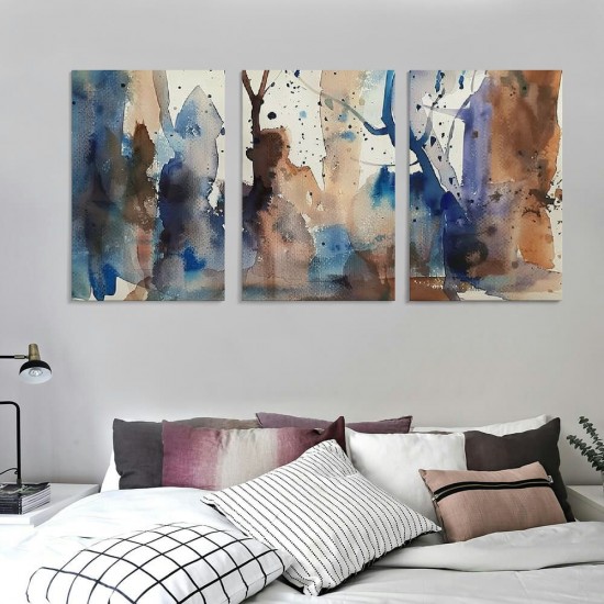 Shangniulu Abstract Canvas Wall Art Modern Art Paintings Brown Fantasy Colorful Graffiti on White Background Framed Artwork Pictures for Living Room Bedroom Wall Decor