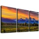 Shangniulu  Colorful Sunset Picture Wall Art Grand Teton Mountain Landscape Painting Canvas Prints Wyoming Nature Artwork Framed Home Living Room Kitchen Decoration