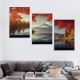 Shangniulu  Framed Canvas Prints Mount Fuji Wall Art Japanese Mountain over Lake in Sunrise Modern Nature Landscape Pictures Red Maple Leaves Canvas Print Nature Scenery Wall Decor for Home Framed