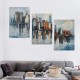 Shangniulu Wall Art Modern New York Abstract Canvas Cityscape Painting Colorful NYC Skyline Textured Picture for Living Room Bedroom Home Office Wall Decor