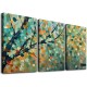 Shangniulu Green Tree Wall Art - Colorful Branches and Leaves Canvas Painting Pictures Prints Decorations Abstract Tree of Life Artwork for Bedroom Living Room Office Decor