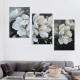 Shangniulu Flower Canvas Wall Art White Elegant Flower Canvas Modern Picture for Living Room Bedroom Bathroom Dining Room Home Office Decorative Paintings