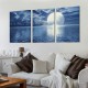 Shangniulu Ocean Wall Decor Landscape Picture Canvas Wall Art Print Blue Sea Moon - Artwork for Living Room Bathroom Wall Decor and Office Home Decor Framed Art Ready to Hang