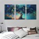 Shangniulu Canvas Wall Art Teal Tree Graffiti Blue Picture Large Canvas Prints Wall Decor for Bedroom Living Room Modern Home Decor