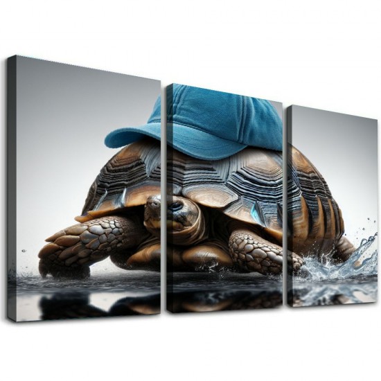 Shangniulu Lovely Sea Turtle Picture Canvas Wall Art for Bathroom Decor,Animal Canvas Print Paintings Artwork for Living Room Home Office Kitchen Wall Decoration,Stretched Framed Ready to Hang