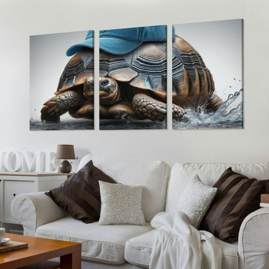 Shangniulu Lovely Sea Turtle Picture Canvas Wall Art for Bathroom Decor,Animal Canvas Print Paintings Artwork for Living Room Home Office Kitchen Wall Decoration,Stretched Framed Ready to Hang