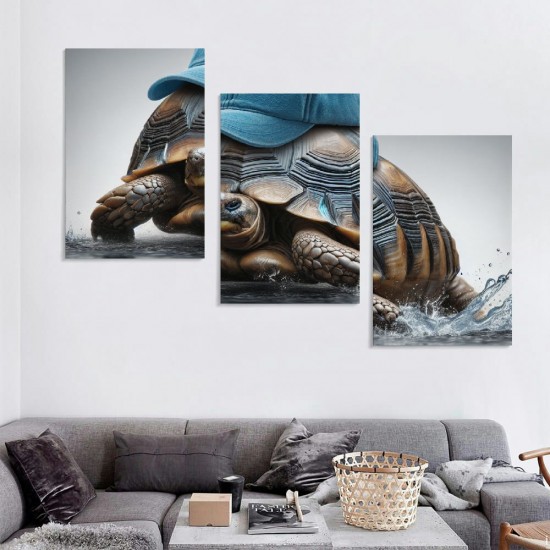 Shangniulu Lovely Sea Turtle Picture Canvas Wall Art for Bathroom Decor,Animal Canvas Print Paintings Artwork for Living Room Home Office Kitchen Wall Decoration,Stretched Framed Ready to Hang