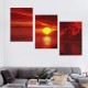 Shangniulu Red Sun Modern Seascape Sea Giclee Paintings Canvas Wall Art Red Ocean Wall Decor Sunset Pictures Artwork for Walls Living Room Bedroom Decor Office Home Decoration