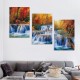 Shangniulu Wall Art Decor Canvas Print Picture Waterfall River Forest Painting Autumn Artwork for Office Home Wall Decor Stretched and Framed Ready to Hang