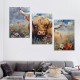 Shangniulu Highland Cow Wall Art Cow Pictures Wall Decor Farmhouse Theme Canvas Painting Rustic Art Print for Living Room Modern Western Artwork for Bedroom Home Office Decorations