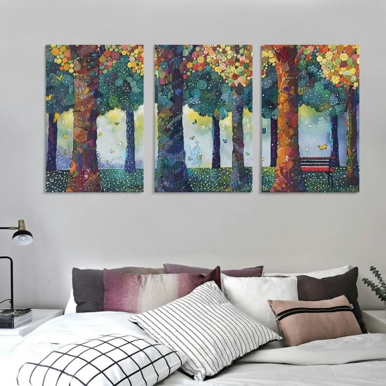 Shangniulu Forest Canvas Art, Fantasy Wall Art Natural Landscape Picture Print for Wall Decoration, Plant Artwork Home Living Room Framed Decor Ready to Hang