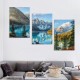 Shangniulu Forest Canvas Art, Blue Wall Art Natural Landscape Picture Print for Wall Decor, Mountain Artwork Home Living Room Framed Decoration Ready to Hang