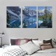 Shangniulu Forest Canvas Art, Blue Wall Art Natural Mountain Picture Print for Wall Decor, Landscape Artwork Home Living Room Framed Decoration Ready to Hang