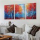 Shangniulu Abstract Fall Forest Wall Art, Nature Landscape Wall Art, Wine Red Forest Landscape Art Painting, Fall Forest Art Wall Pictures for Living Room Decor