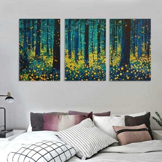 Shangniulu Forest Canvas Art, Fantasy Wall Art Natural Landscape Picture Print for Wall Decoration, Plant Artwork Home Living Room Framed Decor Ready to Hang