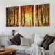 Shangniulu Abstract Fall Forest Wall Art, Nature Landscape Wall Art, Gold Yellow Forest Landscape Art Painting, Fall Forest Art Wall Pictures for Living Room Decor