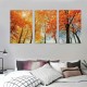 Shangniulu Modern Fall Forest Wall Art, Nature Landscape Wall Art, Gold Yellow Forest Landscape Art Painting, Autumn Forest Art Wall Pictures for Living Room Decor