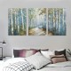 Shangniulu  Forest Canvas Art, White and Blue Wall Art Autumn Landscape Picture Print for Wall Decoration, White Birch Tree Artwork Home Office Framed Decor Ready to Hang