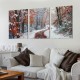 Shangniulu Modern Winter Forest Wall Art, Nature Landscape Wall Art, Wine Red Maple Leaves Landscape Art Painting, Winter Forest Art Wall Pictures for Living Room Decor