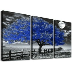 Shangniulu Artwork for Walls in Living Room Landscape Wall Art Blue Tree Natural Pictures Home Decoration Canvas Print Landscape Poster Canvas Painting Office Bedroom Wall Decor