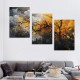 Shangniulu Set of 3 Abstract Canvas Wall Art Hanging Pictures - Office Wall Decor - Hangable Yellow Picture Wall Decor