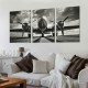 Shangniulu Black and White Wall Art Large Turbine Fighter Aircraft on a Runway Antique Airplane Pictures Print on Canvas Modern Home Decor Framed for Office Ready to Hang