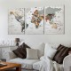 Shangniulu World Map Wall Decoration for Bedroom Office Wall Art Print Pictures Painting Canvas Frame Map Decoration and living room Ready to Hang