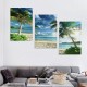 Shangniulu Wall Art Sea Beach Coconut Tree Landscape Picture Print Canvas Wall Art Modern Giclee Artwork Home Decor Stretched and Framed Ready to Hang