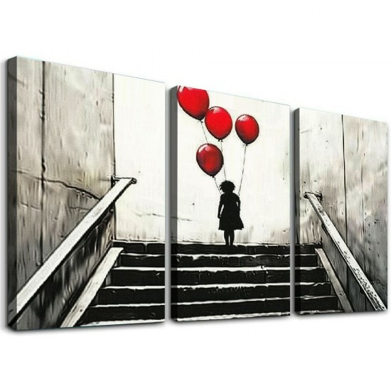 Shangniulu Canvas Wall Art For Bedroom Wall Decoration For Living Room Office Decor Black And White Abstract Wall Painting Kid Graffiti Street Pictures Artwork Girl Room Home Decor