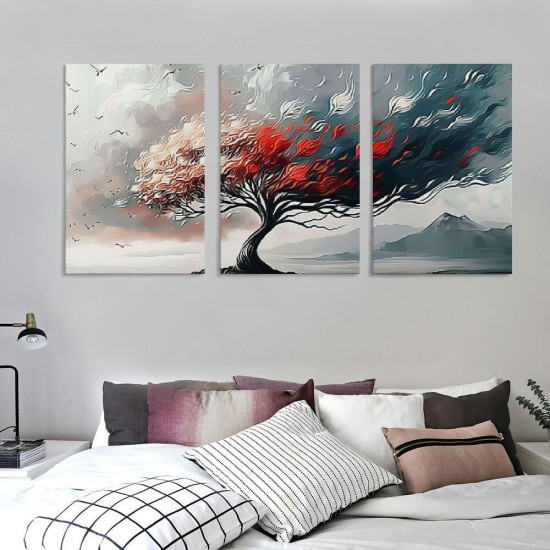 Shangniulu Wall Decorations For Living Room Canvas Wall Art For Bedroom Office Decor Abstract Tree Landscape Wall Paintings Framed Prints Pictures Artwork Ready To Hang Hotel Room Home Decor