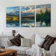 Shangniulu Landscape Canvas Wall Art for Living Room Bedroom Office Large Nature Forest Lake Ship Scenery Wall Art Kitchen Pictures Modern Wall Decor Mural Paintings Artwork