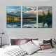 Shangniulu Landscape Canvas Wall Art for Living Room Bedroom Office Large Nature Forest Lake Ship Scenery Wall Art Kitchen Pictures Modern Wall Decor Mural Paintings Artwork