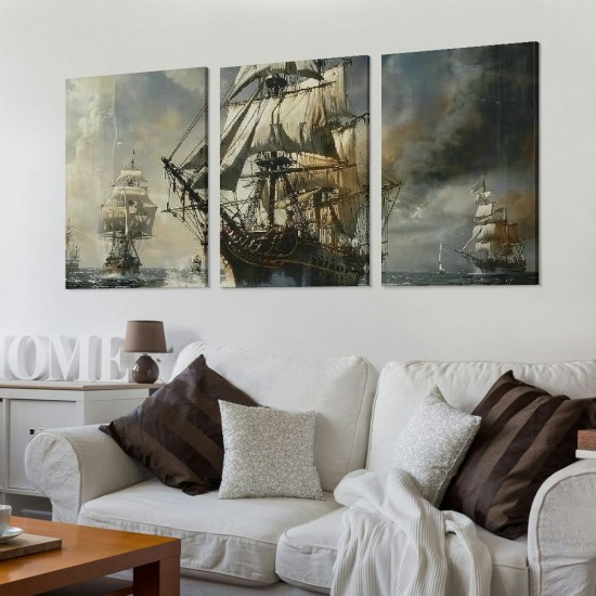 Shangniulu Seascape sailing boat Wall Art Modern Art Giclee Canvas Prints Wall Decor Artwork Pictures on Canvas Wall Art for Bedroom Living Room Office Home Decorations